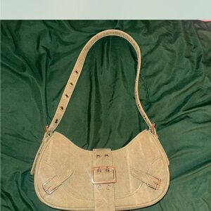 Green Suede Women's Shoulder Bag